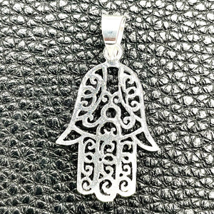 Sterling Silver Pendant — Fancy Pendant Judaica and Hand of God Design — main product view — SKU 149845 | Plata 925 dije — elegante Pendant Judaica and Hand of God diseño — SKU 149845