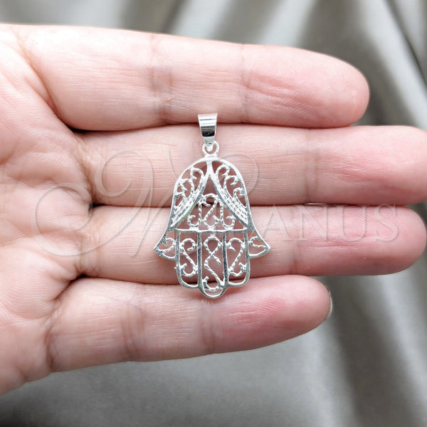Sterling Silver Pendant — Fancy Pendant Judaica and Hand of God Design — alternate product view — SKU 149846 | Plata 925 dije — elegante Pendant Judaica and Hand of God diseño — SKU 149846