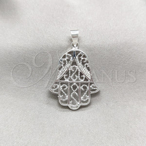 Sterling Silver Pendant — Fancy Pendant Judaica and Hand of God Design — main product view — SKU 149846 | Plata 925 dije — elegante Pendant Judaica and Hand of God diseño — SKU 149846