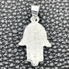 Sterling Silver Fancy Pendant, Hand of God and Judaica Design, Polished, Silver Finish, 05.392.0044