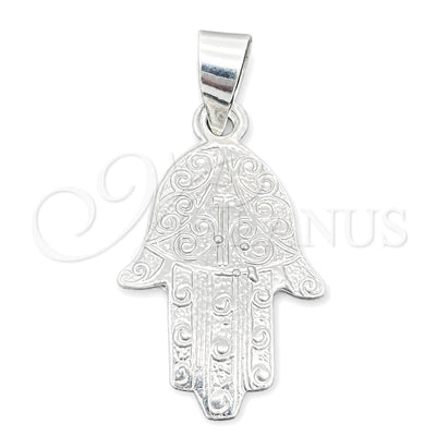 Sterling Silver Fancy Pendant, Hand of God and Judaica Design, Polished, Silver Finish, 05.392.0044 for wholesale, main product view