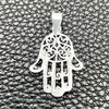 Sterling Silver Fancy Pendant, Judaica and Hand of God Design, Polished, Silver Finish, 05.392.0045
