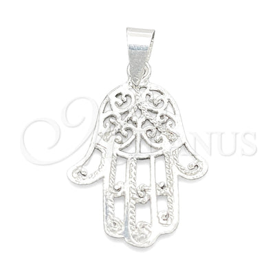 Sterling Silver Fancy Pendant, Judaica and Hand of God Design, Polished, Silver Finish, 05.392.0045 for wholesale, main product view