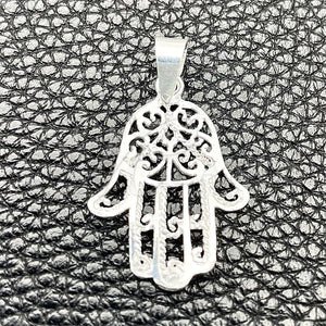 Sterling Silver Pendant — Fancy Pendant Judaica and Hand of God Design — main product view — SKU 149848 | Plata 925 dije — elegante Pendant Judaica and Hand of God diseño — SKU 149848