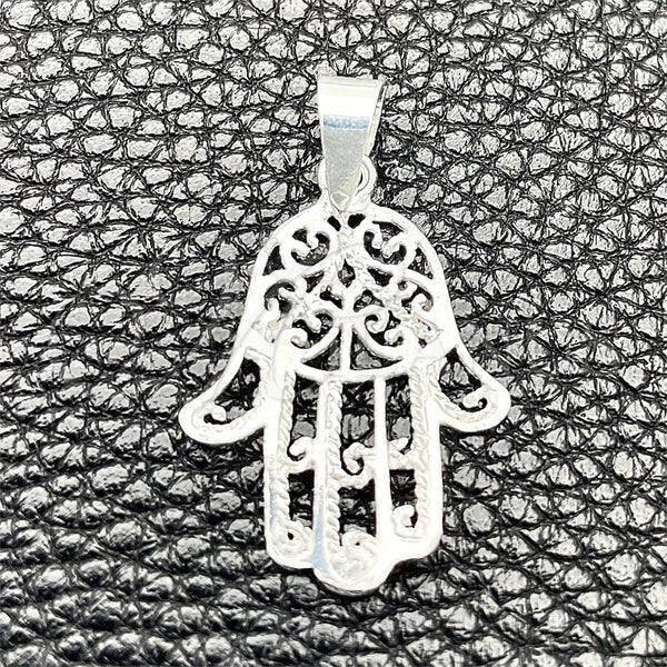 Sterling Silver Pendant — Fancy Pendant Judaica and Hand of God Design — main product view — SKU 149848 | Plata 925 dije — elegante Pendant Judaica and Hand of God diseño — SKU 149848