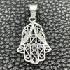 Sterling Silver Fancy Pendant, Judaica and Hand of God Design, Polished, Silver Finish, 05.392.0046