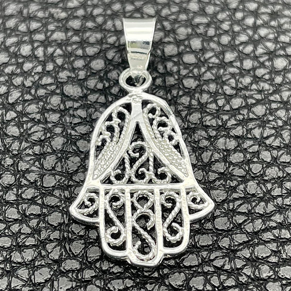 Sterling Silver Pendant — Fancy Pendant Judaica and Hand of God Design — main product view — SKU 149849 | Plata 925 dije — elegante Pendant Judaica and Hand of God diseño — SKU 149849