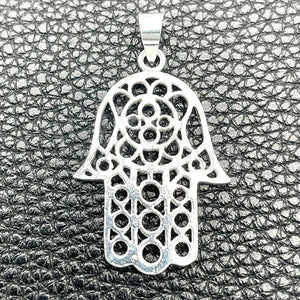 Sterling Silver Pendant — Religious Pendant Judaica and Hand of God Design — main product view — SKU 149850 | Plata 925 dije — Religious Pendant Judaica and Hand of God diseño — SKU 149850