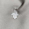 Sterling Silver Religious Pendant, Judaica and Hand of God Design, Polished, Silver Finish, 05.392.0048