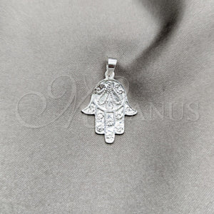 Sterling Silver Pendant — Religious Pendant Judaica and Hand of God Design — main product view — SKU 149851 | Plata 925 dije — Religious Pendant Judaica and Hand of God diseño — SKU 149851