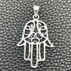 Sterling Silver Religious Pendant, Judaica and Hand of God Design, Polished, Silver Finish, 05.392.0049