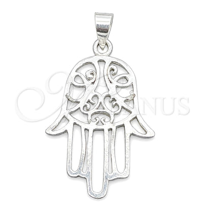 Sterling Silver Religious Pendant, Judaica and Hand of God Design, Polished, Silver Finish, 05.392.0049 for wholesale, main product view