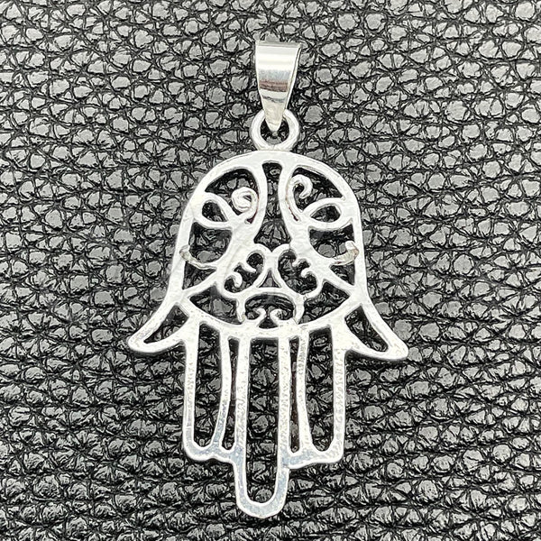 Sterling Silver Pendant — Religious Pendant Judaica and Hand of God Design — main product view — SKU 149852 | Plata 925 dije — Religious Pendant Judaica and Hand of God diseño — SKU 149852