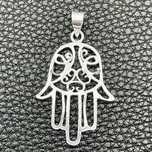 Sterling Silver Pendant — Religious Pendant Judaica and Hand of God Design — main product view — SKU 149852 | Plata 925 dije — Religious Pendant Judaica and Hand of God diseño — SKU 149852