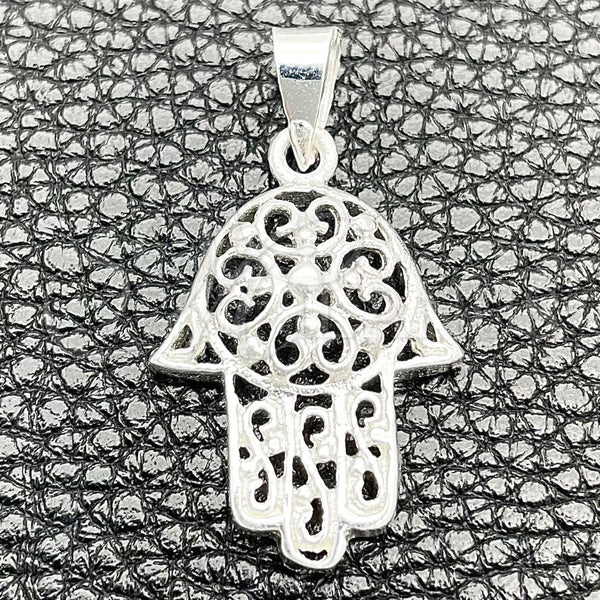 Sterling Silver Pendant — Religious Pendant Judaica and Hand of God Design — main product view — SKU 149853 | Plata 925 dije — Religious Pendant Judaica and Hand of God diseño — SKU 149853