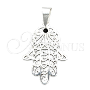 Sterling Silver Pendant — Religious Pendant Judaica and Hand of God Design — main product view — SKU 149854 | Plata 925 dije — Religious Pendant Judaica and Hand of God diseño — SKU 149854