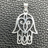 Sterling Silver Religious Pendant, Judaica and Hand of God Design, Polished, Silver Finish, 05.392.0052