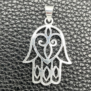 Sterling Silver Pendant — Religious Pendant Judaica and Hand of God Design — main product view — SKU 149855 | Plata 925 dije — Religious Pendant Judaica and Hand of God diseño — SKU 149855