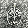 Sterling Silver Fancy Pendant, Tree Design, Polished, Silver Finish, 05.392.0053