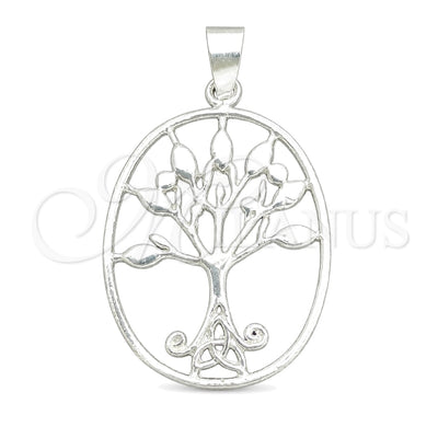 Sterling Silver Fancy Pendant, Tree Design, Polished, Silver Finish, 05.392.0053 for wholesale, main product view