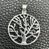Sterling Silver Fancy Pendant, Tree Design, Polished, Silver Finish, 05.392.0055