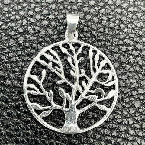 Sterling Silver Fancy Pendant, Tree Design, Polished, Silver Finish, 05.392.0055
