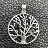 Sterling Silver Fancy Pendant, Tree Design, Polished, Silver Finish, 05.392.0055
