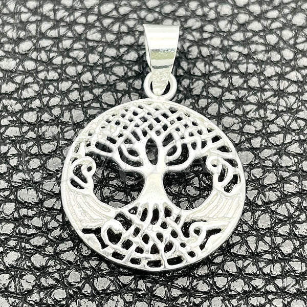 Sterling Silver Pendant — Fancy Pendant Tree Design Polished 05. — main product view — SKU 149859 | Plata 925 dije — elegante Pendant Tree diseño pulido 05. — SKU 149859