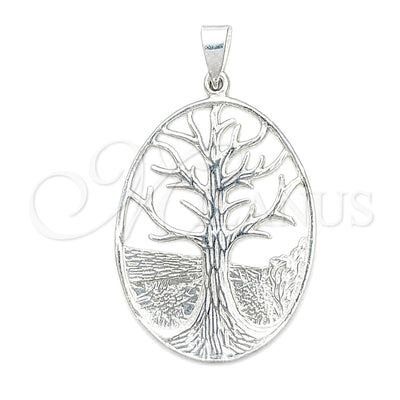 Sterling Silver Fancy Pendant, Tree Design, Polished, Silver Finish, 05.392.0058 for wholesale, main product view