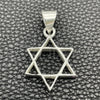 Sterling Silver Fancy Pendant, Judaica and Star of David Design, Polished, Silver Finish, 05.392.0062