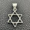 Sterling Silver Fancy Pendant, Star of David Design, Polished, Silver Finish, 05.392.0062