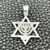 Sterling Silver Fancy Pendant, Judaica and Star of David Design, Polished, Silver Finish, 05.392.0063