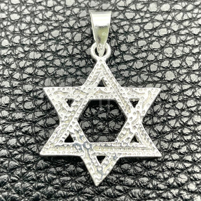 Sterling Silver Fancy Pendant, Judaica and Star of David Design, Polished, Silver Finish, 05.392.0065 for wholesale, main product view