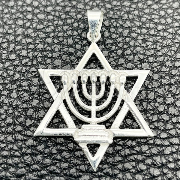Sterling Silver Pendant — Fancy Pendant Judaica and Star of David Design — main product view — SKU 149869 | Plata 925 dije — elegante Pendant Judaica and estrella of David diseño — SKU 149869