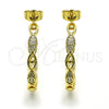 Oro Laminado Medium Hoop, Gold Filled Style Evil Eye Design, with White Micro Pave, Polished, Golden Finish, 02.210.0780.30