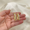 Oro Laminado Medium Hoop, Gold Filled Style with White Micro Pave, Polished, Golden Finish, 02.210.0783.30