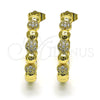 Oro Laminado Medium Hoop, Gold Filled Style with White Micro Pave, Polished, Golden Finish, 02.210.0783.30