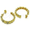 Oro Laminado Medium Hoop, Gold Filled Style with White Micro Pave, Polished, Golden Finish, 02.210.0783.30