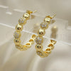 Oro Laminado Medium Hoop, Gold Filled Style with White Micro Pave, Polished, Golden Finish, 02.210.0783.30