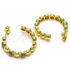 Oro Laminado Medium Hoop, Gold Filled Style with Multicolor Micro Pave, Polished, Golden Finish, 02.210.0783.1.30