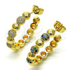 Oro Laminado Medium Hoop, Gold Filled Style with Multicolor Micro Pave, Polished, Golden Finish, 02.210.0783.1.30