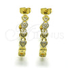 Oro Laminado Medium Hoop, Gold Filled Style Lock and Heart Design, with White Micro Pave, Polished, Golden Finish, 02.210.0784.30