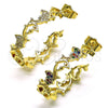 Oro Laminado Medium Hoop, Gold Filled Style Dolphin Design, with White Micro Pave, Polished, Golden Finish, 02.210.0785.30