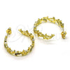 Oro Laminado Medium Hoop, Gold Filled Style Dolphin Design, with Multicolor Micro Pave, Polished, Golden Finish, 02.210.0785.1.30