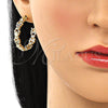 Oro Laminado Medium Hoop, Gold Filled Style Little Girl Design, with Multicolor Micro Pave, Polished, Golden Finish, 02.210.0790.1.30