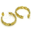 Oro Laminado Medium Hoop, Gold Filled Style Little Girl Design, with Multicolor Micro Pave, Polished, Golden Finish, 02.210.0790.1.30
