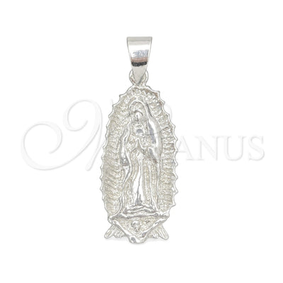 Sterling Silver Religious Pendant, Guadalupe Design, Polished, Silver Finish, 05.392.0068 for wholesale, main product view