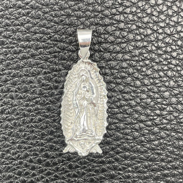 Sterling Silver Pendant — Religious Pendant Guadalupe Design Polished 05. — main product view — SKU 149897 | Plata 925 dije — Religious Pendant Guadalupe diseño pulido 05. — SKU 149897