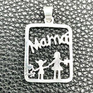 Sterling Silver Pendant — Fancy Pendant Little Girl and Little Boy Design — main product view — SKU 149901 | Plata 925 dije — elegante Pendant Little Girl and Little Boy diseño — SKU 149901