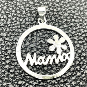 Sterling Silver Pendant — Fancy Pendant Mom Design Polished 05. — main product view — SKU 149902 | Plata 925 dije — elegante Pendant Mom diseño pulido 05. — SKU 149902
